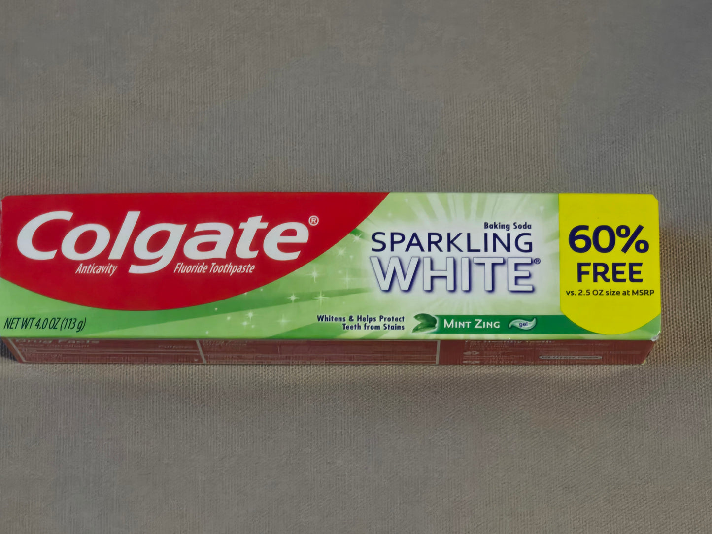 Colgate Sparkling White Mint Zing Toothpaste – 4 oz