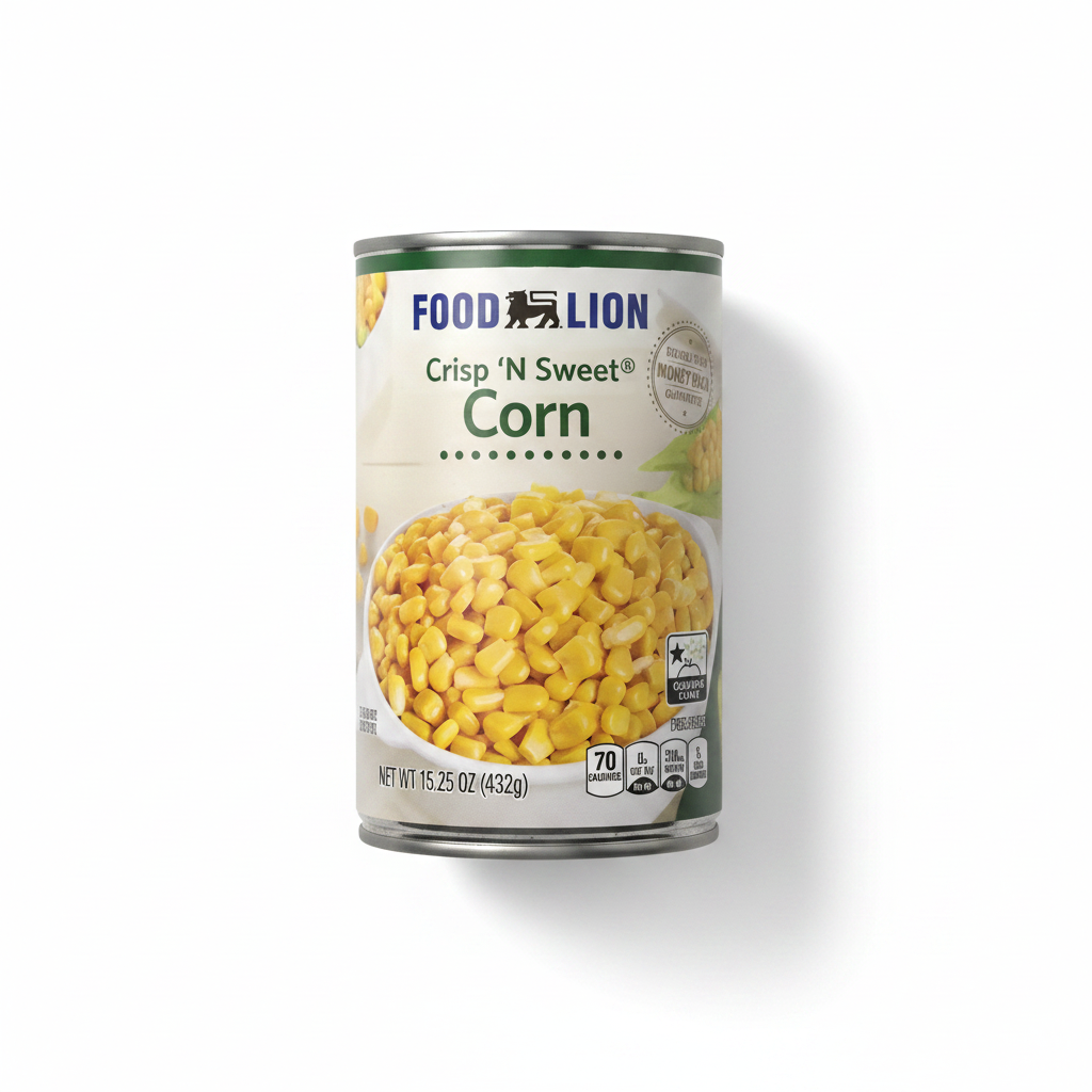 Food Lion Crisp 'N Sweet Corn – Clean Product Photo