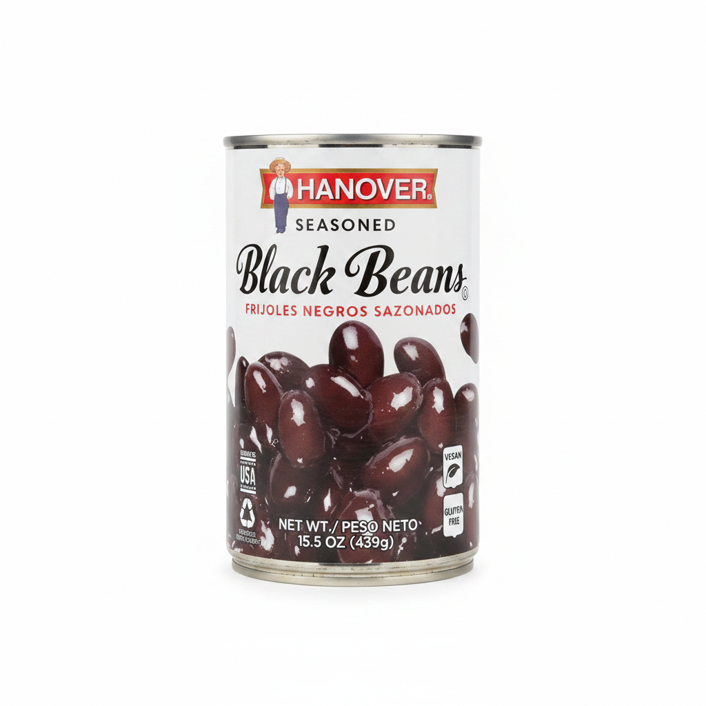 Hanover Seasoned Black Beans Clean Product Photo
