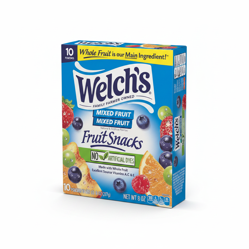 Welch's Mixed Fruit Fruit Snacks 10-pouch box