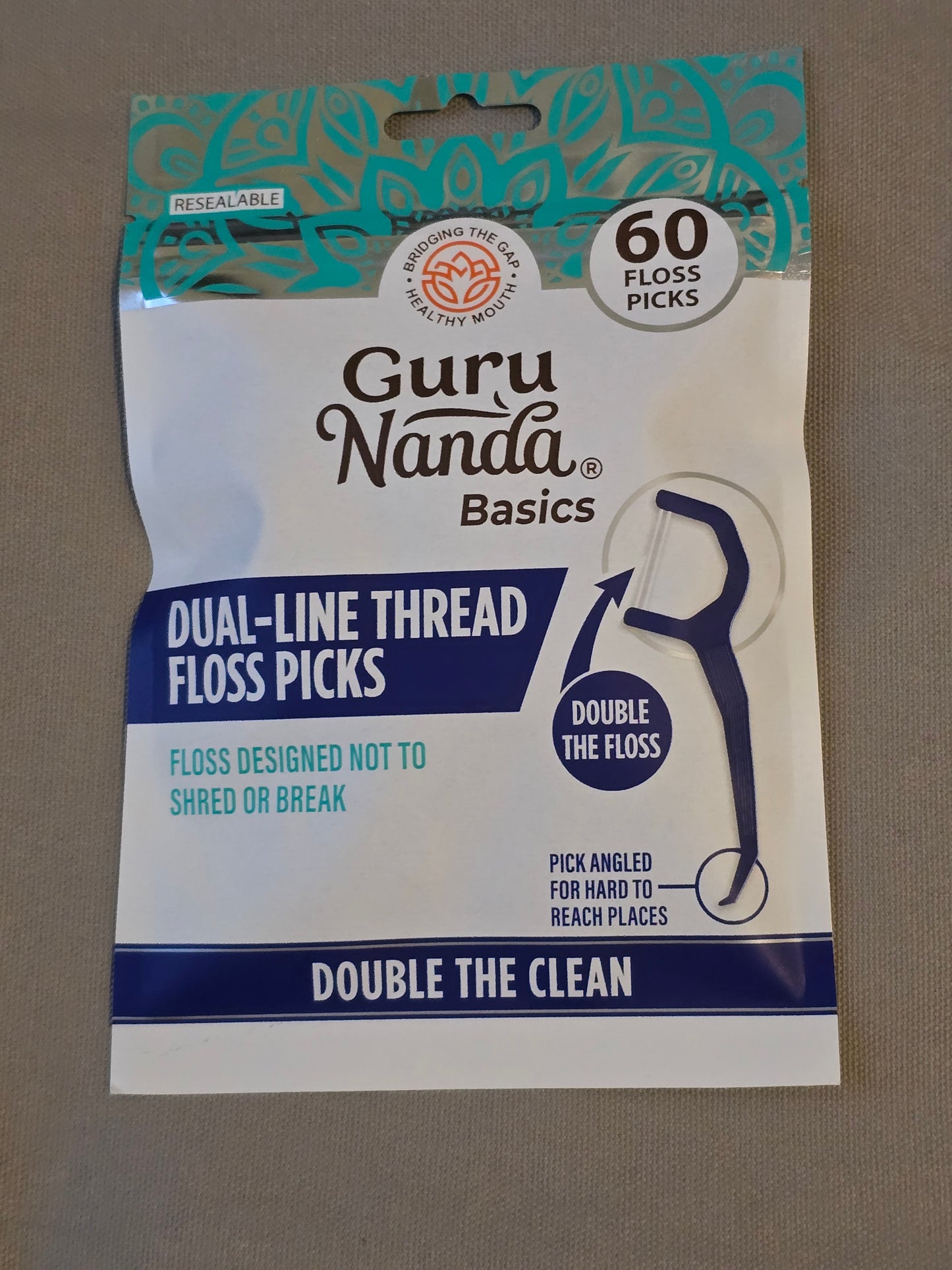 GuruNanda Basics Dual-Line Thread Floss Picks – 60 Count