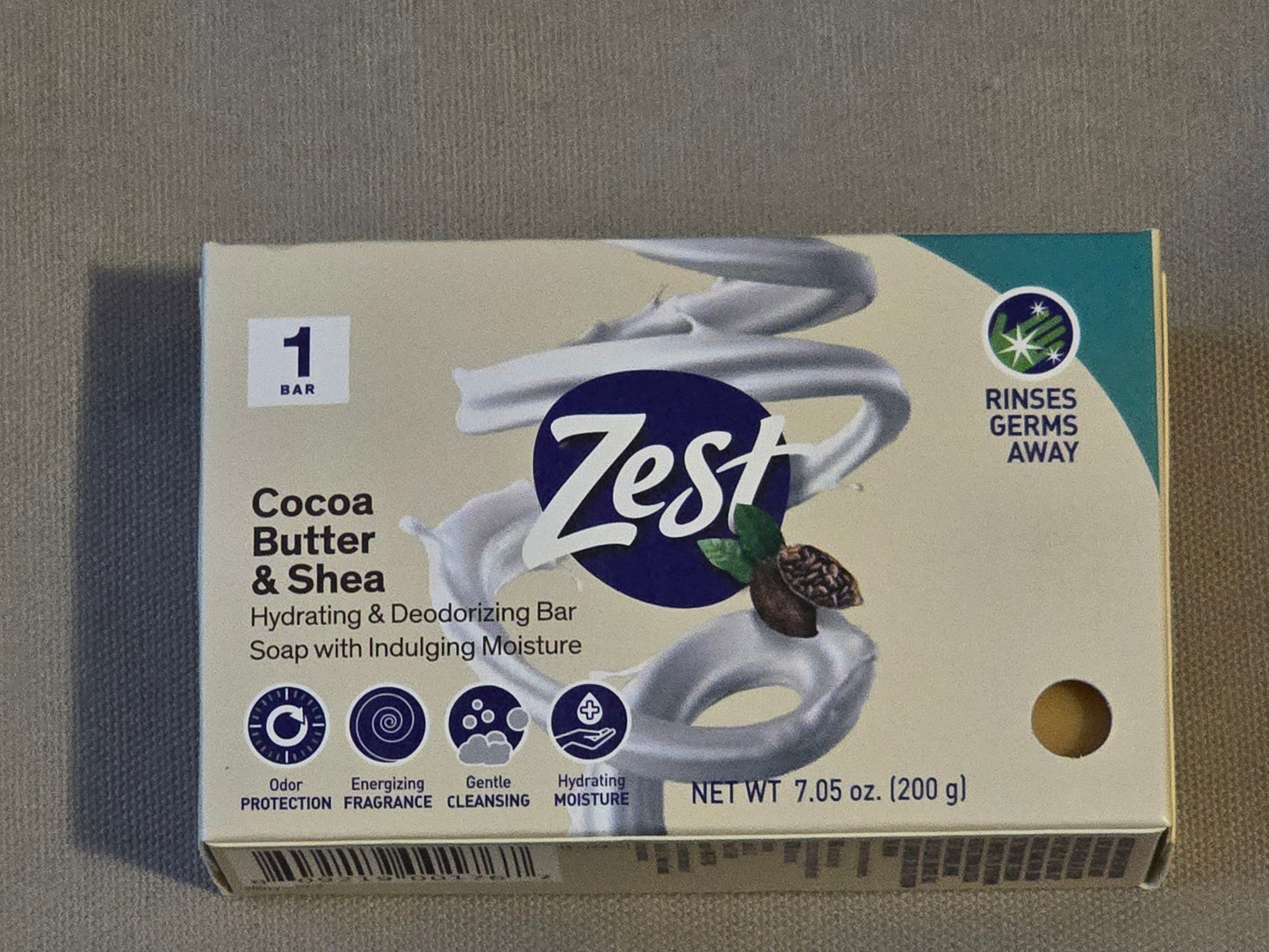 Zest Cocoa Butter & Shea Hydrating Bar Soap – 7.05 oz