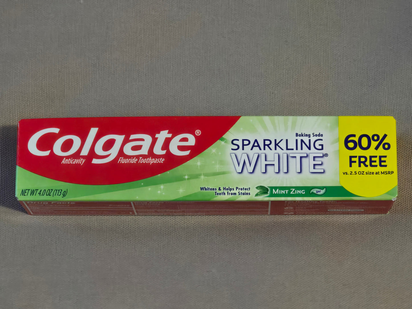 Colgate Sparkling White Mint Zing Toothpaste – 4 oz