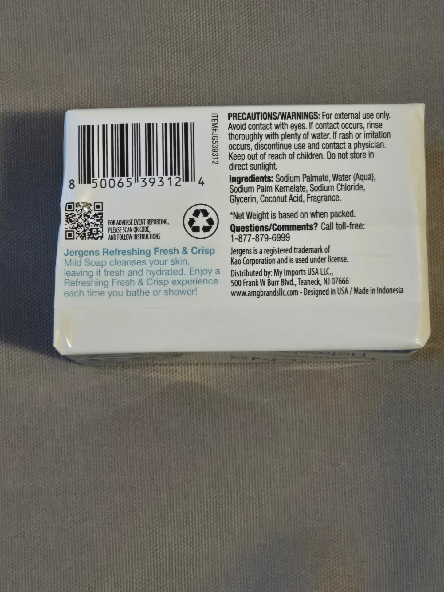 Jergens Mild Soap – Refreshing Fresh & Crisp, 2 Bars (6 oz Total)