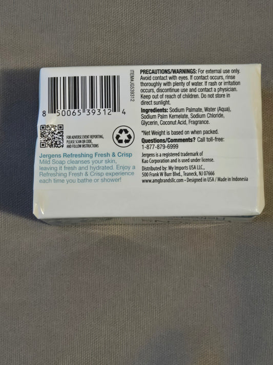 Jergens Mild Soap – Refreshing Fresh & Crisp, 2 Bars (6 oz Total)