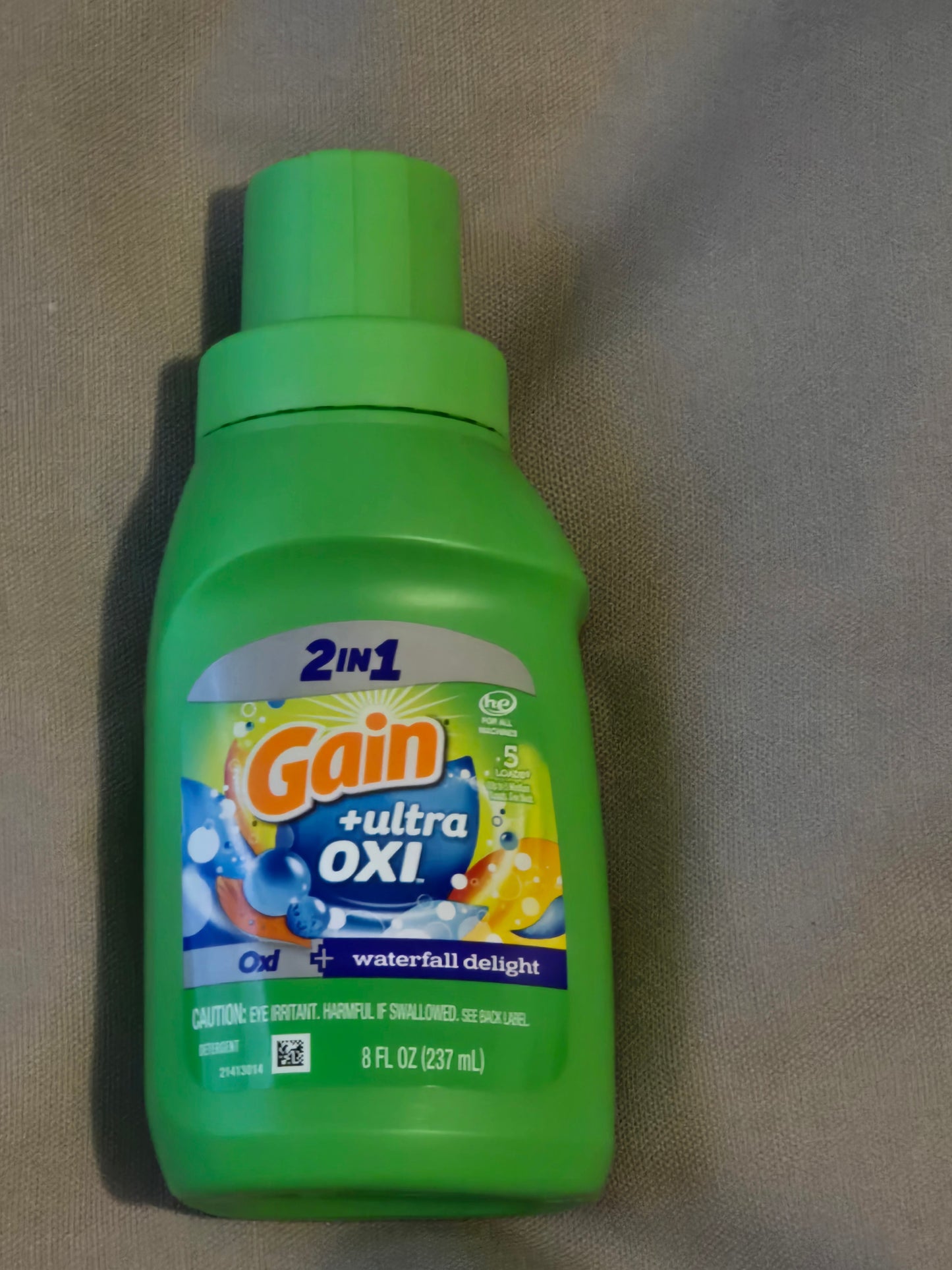 Gain + Ultra Oxi 2-in-1 Liquid Laundry Detergent – Waterfall Delight, 8 fl oz (5 Loads)