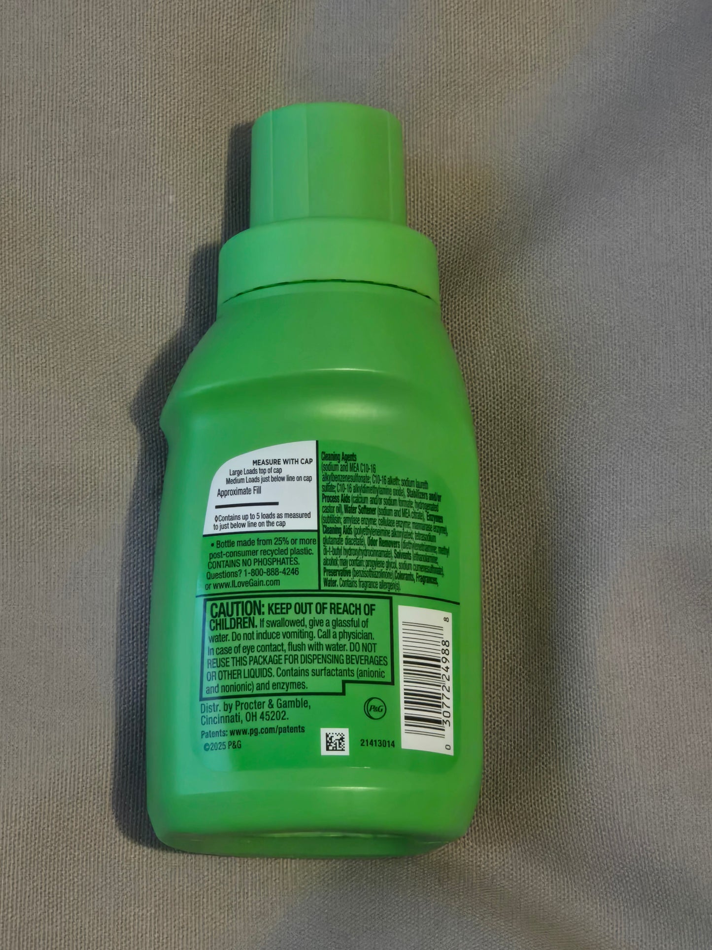 Gain + Ultra Oxi 2-in-1 Liquid Laundry Detergent – Waterfall Delight, 8 fl oz (5 Loads)