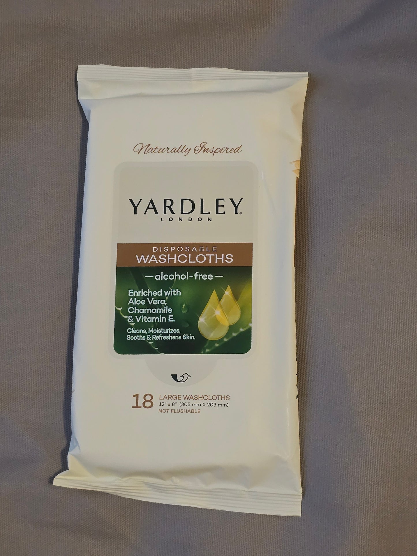 Yardley London Disposable Washcloths – Alcohol-Free, 18 Count