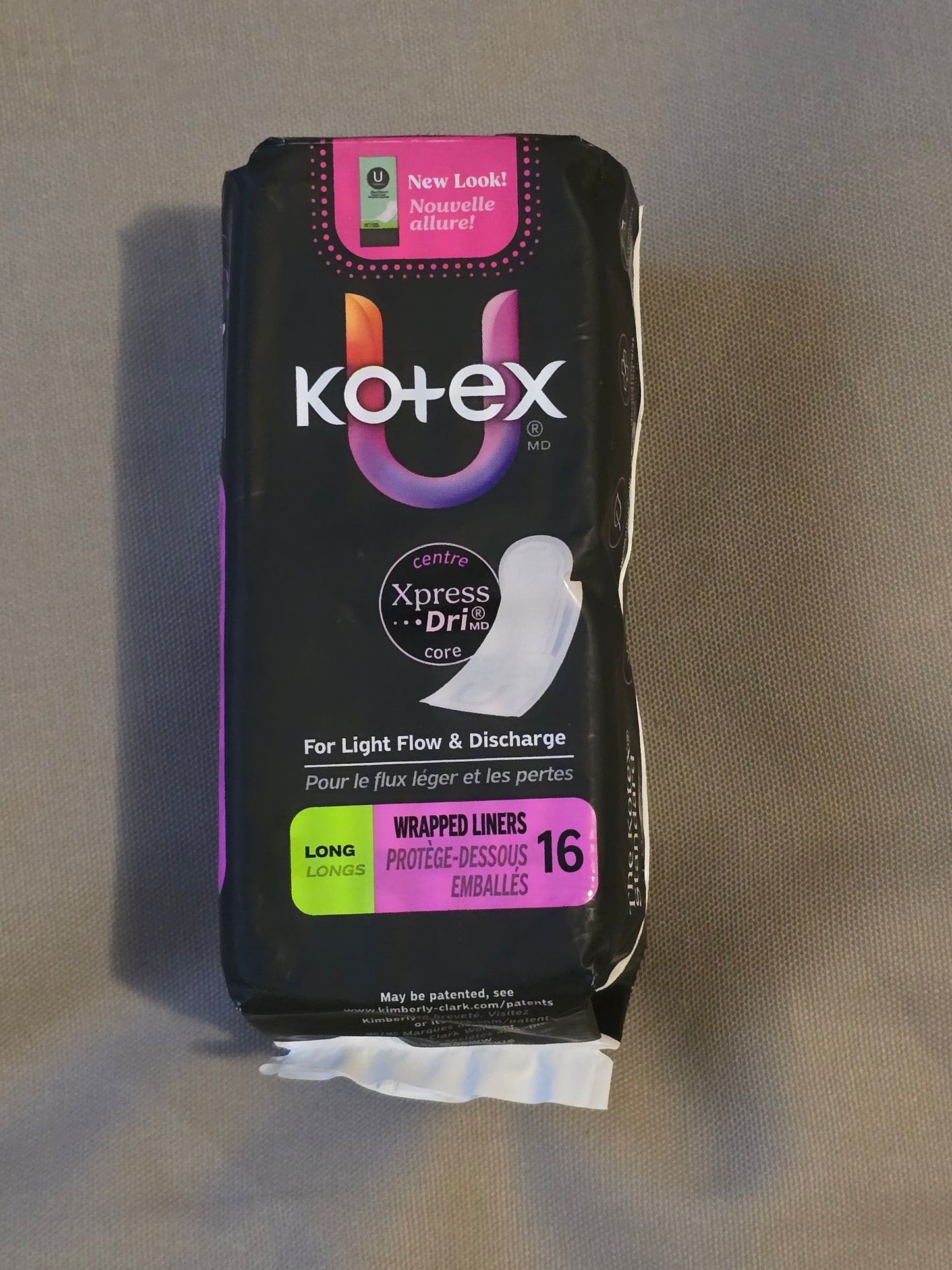 U by Kotex Xpress Dri Wrapped Liners – Long, 16 Count