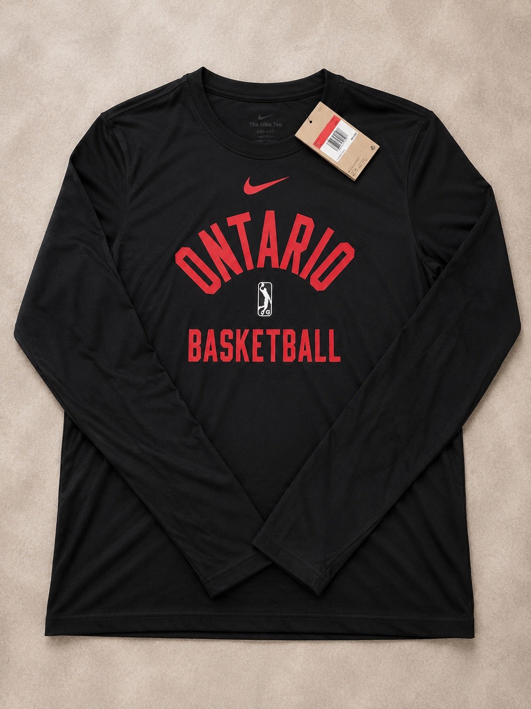 Nike Dri-FIT Ontario Basketball Long Sleeve Performance Shirt – Black – Large Tall
