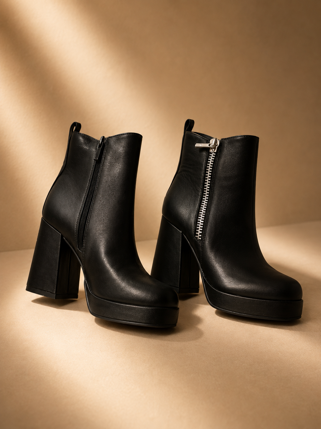 Women's Black Platform Ankle Boots