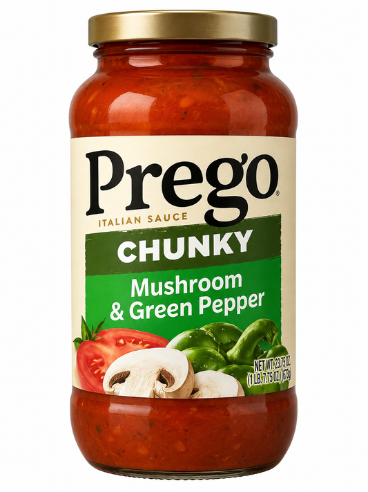 Prego Chunky Mushroom & Green Pepper Italian Sauce – 24 oz