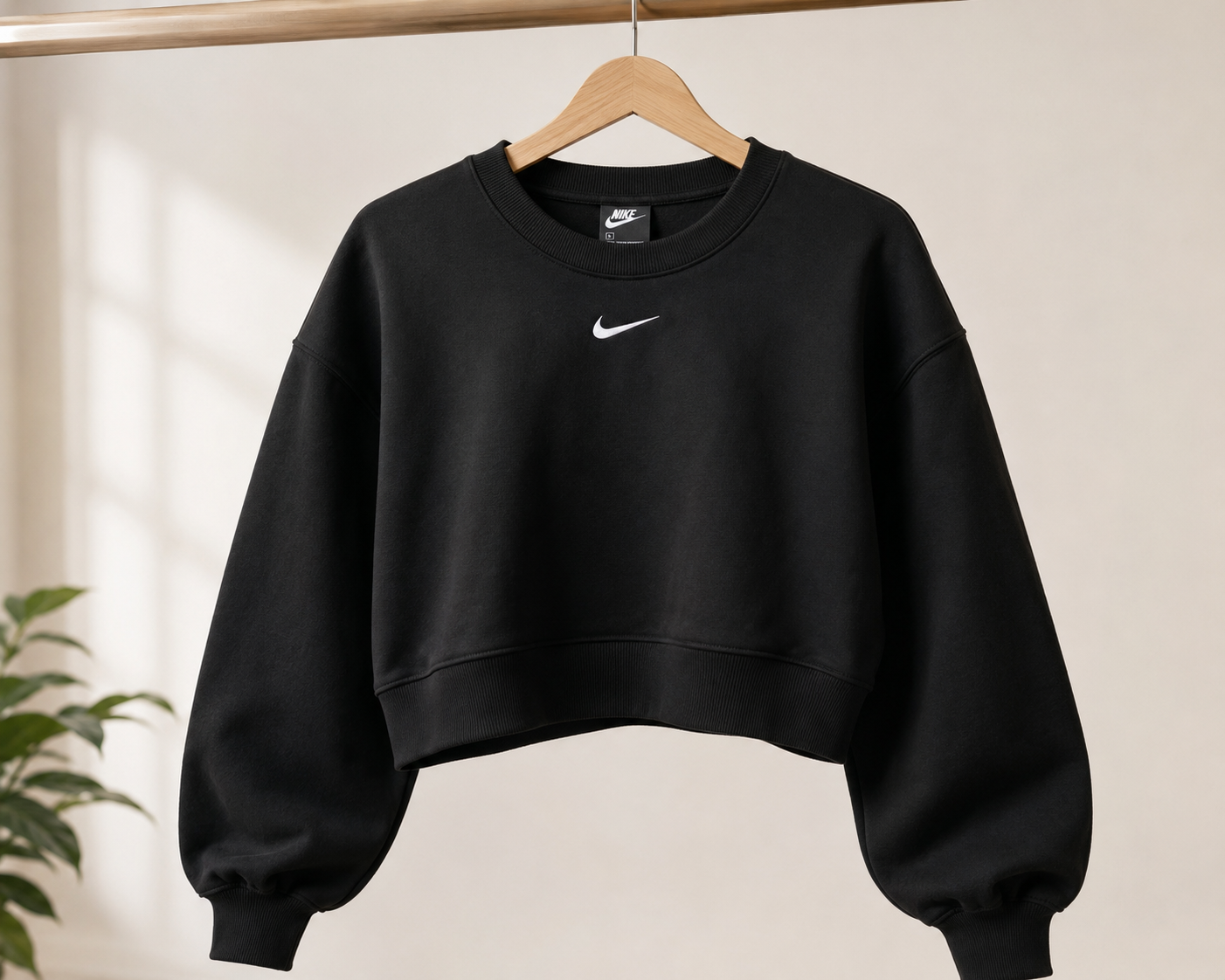 Nike Women's Black Cropped Sweatshirt