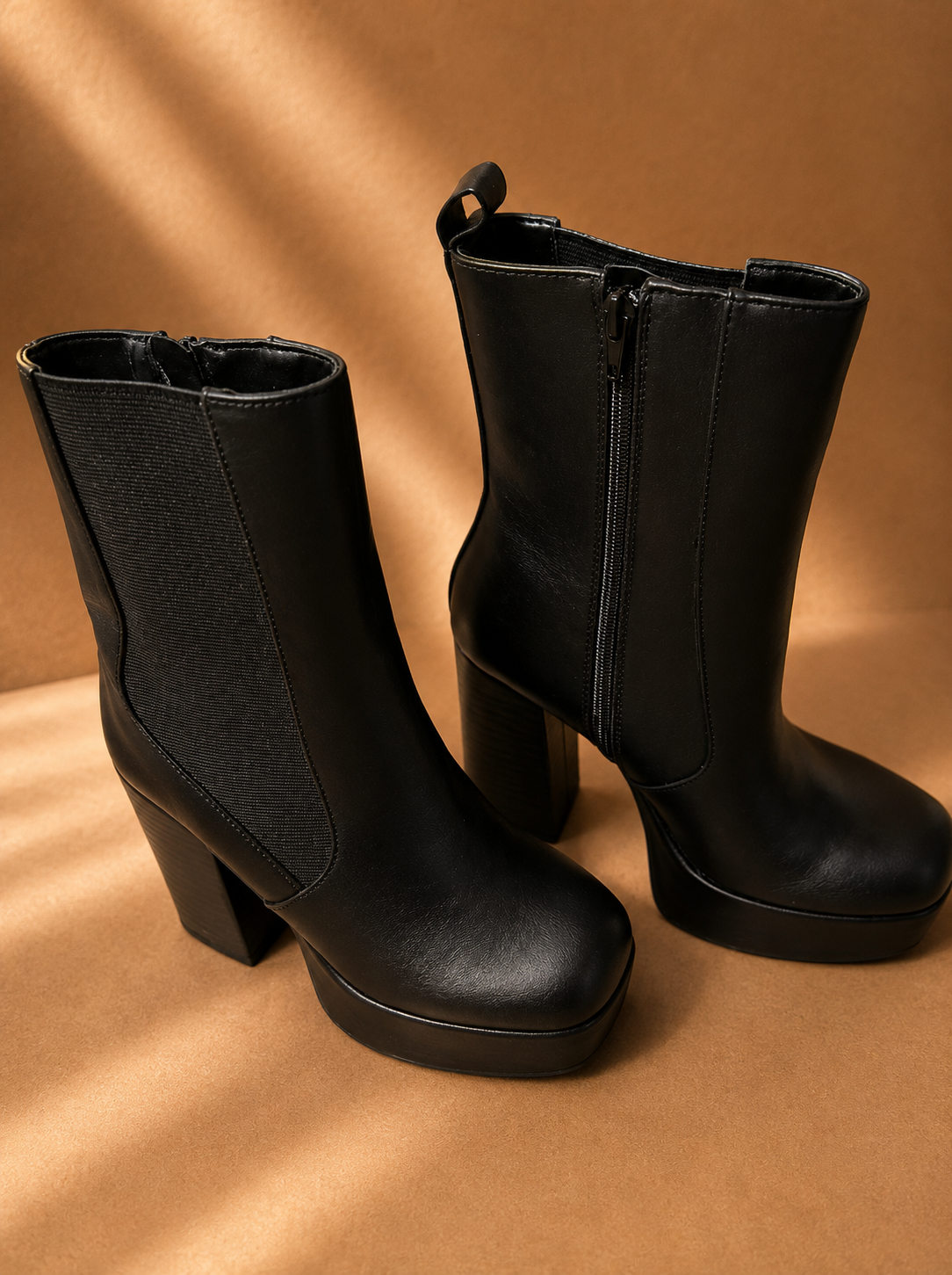 Women's Black Platform Chelsea Boots