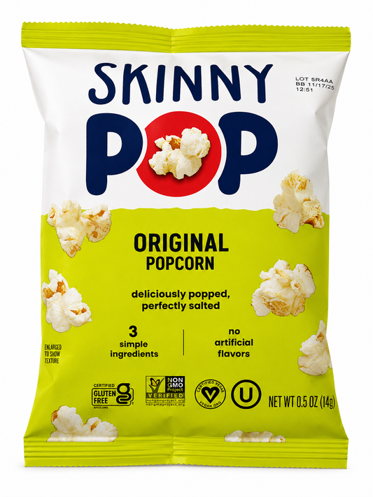 SkinnyPop Original Popcorn – 0.5 oz Snack Bag