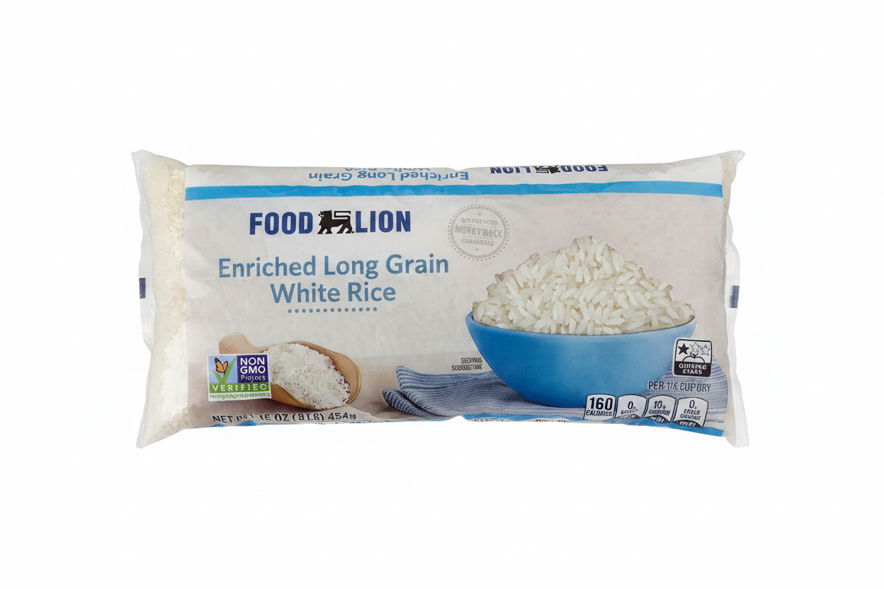 Food Lion Enriched Long Grain White Rice 32 oz Clean Product Photo