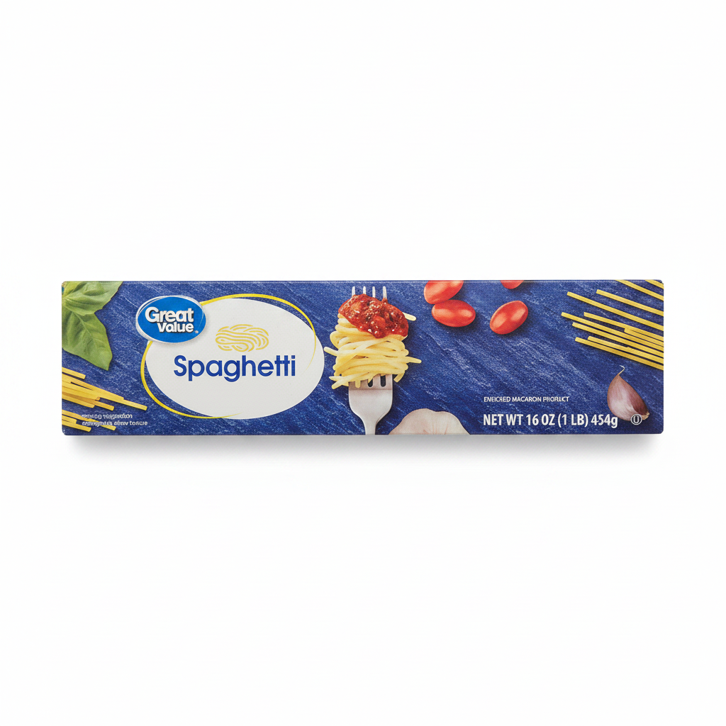 Great Value Spaghetti – Clean Product Photo