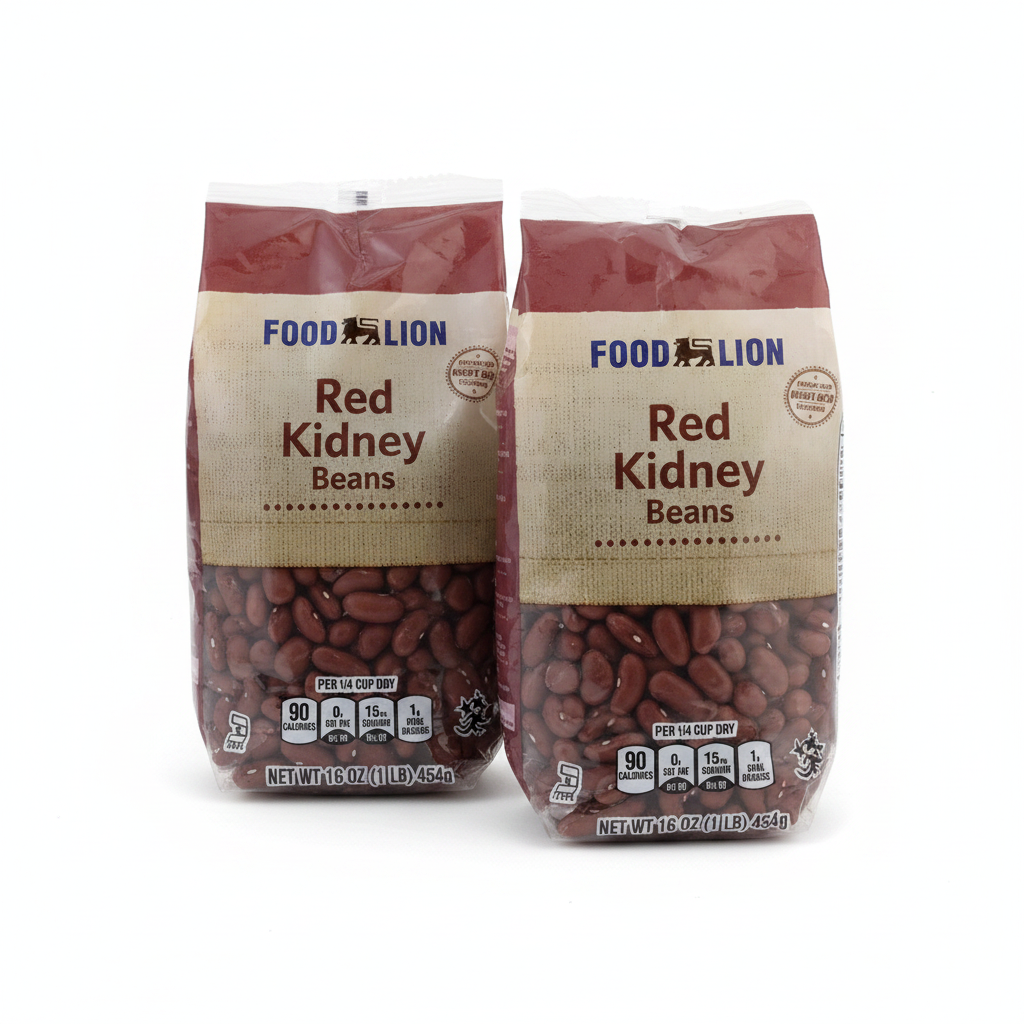 Food Lion Red Kidney Beans 16 oz bag on clean white background