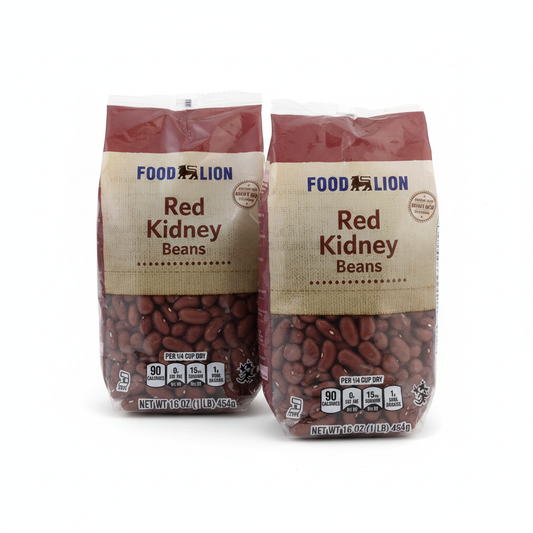 Food Lion Red Kidney Beans 16 oz bag on clean white background