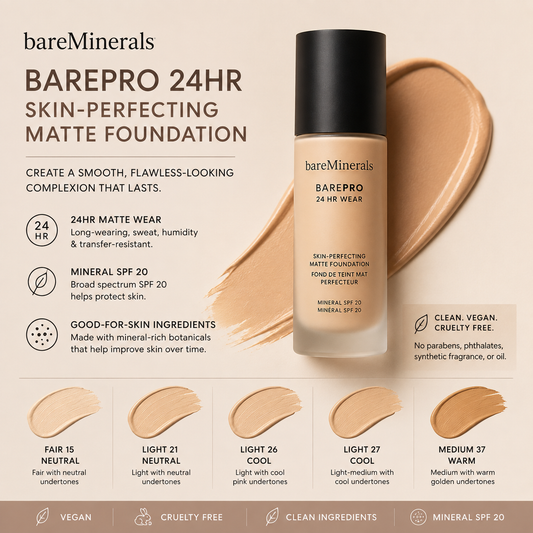 bareMinerals BarePro 24HR Skin-Perfecting Matte Foundation